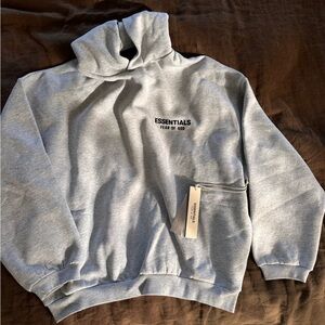 New Fear of God Essentials- Light Heather Gray hoodie